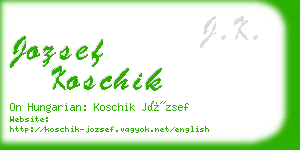 jozsef koschik business card